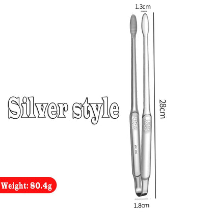 304 Stainless Steel BBQ Tongs 28cm with Textured Grip - Silvery