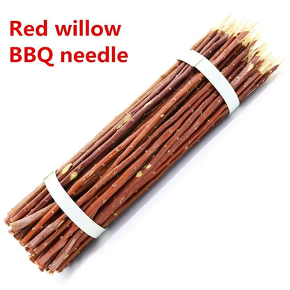 Wood BBQ Skewers, Red Willow Roast Sticks, 30-40cm, 10-200 Pack