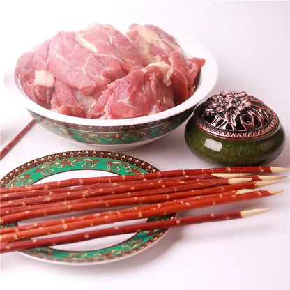 Wood BBQ Skewers, Red Willow Roast Sticks, 30-40cm, 10-200 Pack