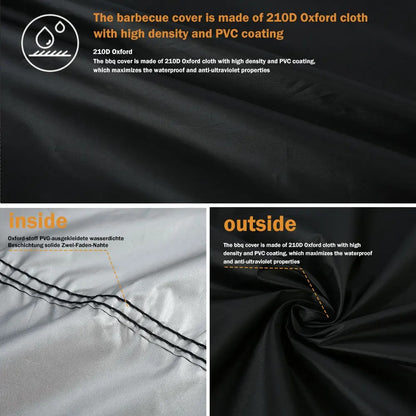 Outdoor BBQ Cover, Oxford Cloth Waterproof Grill Protection, Multiple Sizes