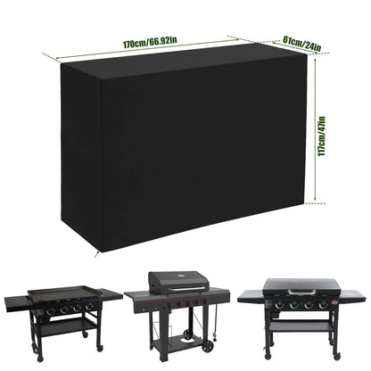 Outdoor BBQ Cover, Oxford Cloth Waterproof Grill Protection, Multiple Sizes - 170x61x117cm