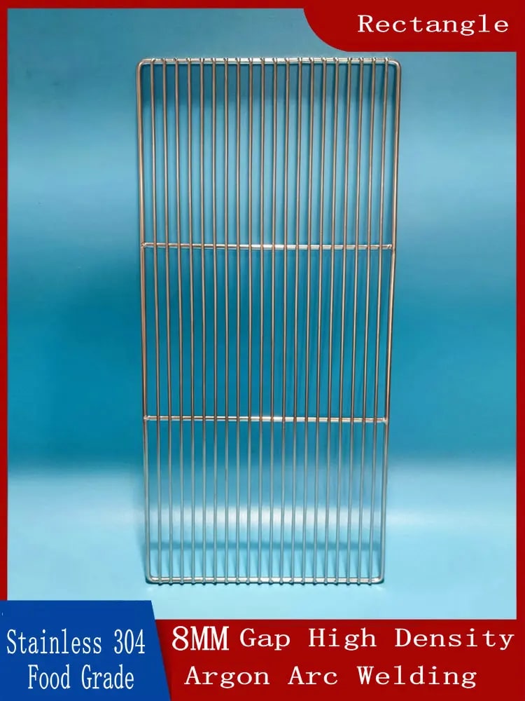 Stainless Steel BBQ Cooking Grate, Rectangle, 8mm Gap, Multiple Sizes