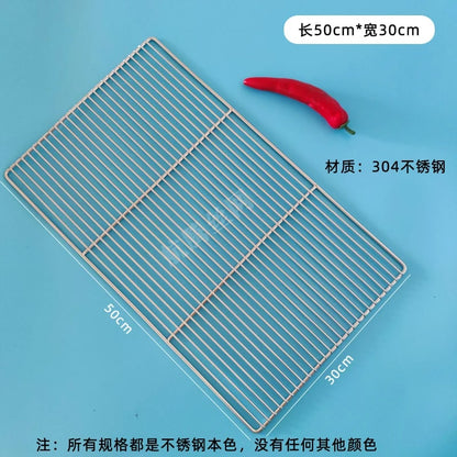 Stainless Steel BBQ Cooking Grate, Rectangle, 8mm Gap, Multiple Sizes - 50X30CM