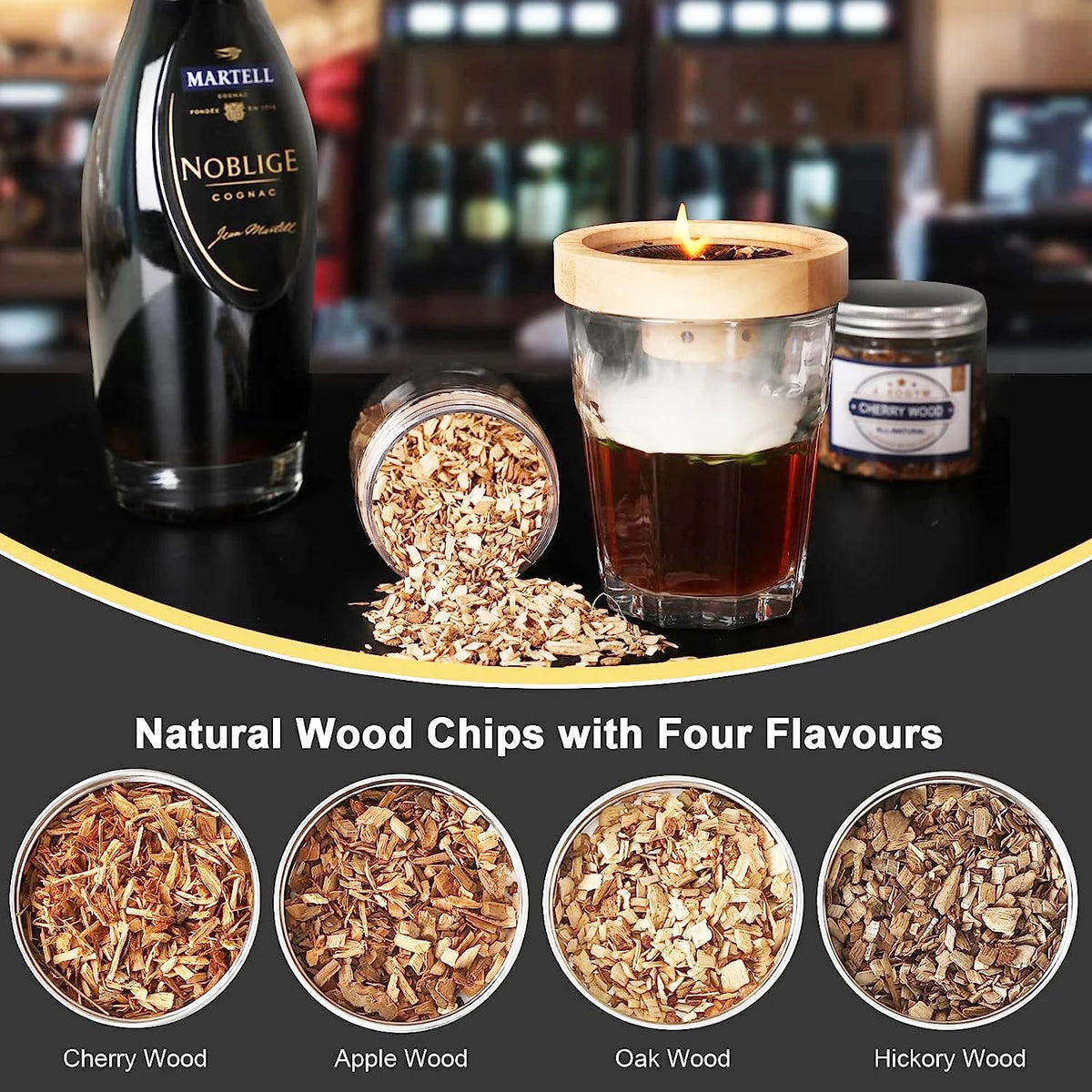 500g BBQ Smoking Wood Chips, 0.6-0.8cm, Applewood, Oak, Cherrywood or Hickory