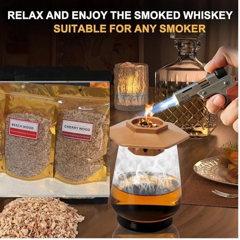 BBQ Smoking Wood Chips 125g or 250g, 10 Wood Flavours for Smokers and Cocktail Smoking