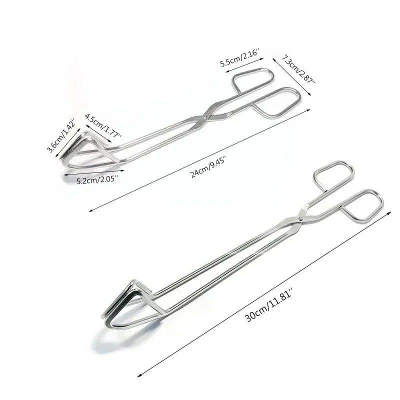Stainless Steel BBQ Tongs with Hollow Oil-Control Design, 24cm or 30cm