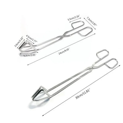 Stainless Steel BBQ Tongs with Hollow Oil-Control Design, 24cm or 30cm