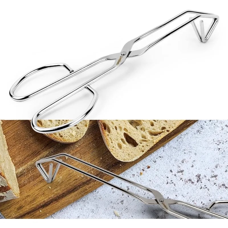 Stainless Steel Triangle BBQ Tongs for Grilling, 24cm or 30cm