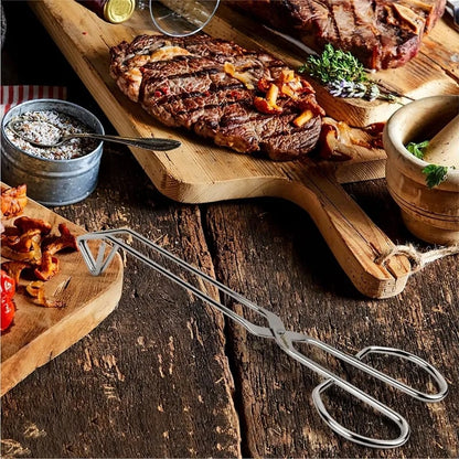 Stainless Steel Triangle BBQ Tongs for Grilling, 24cm or 30cm