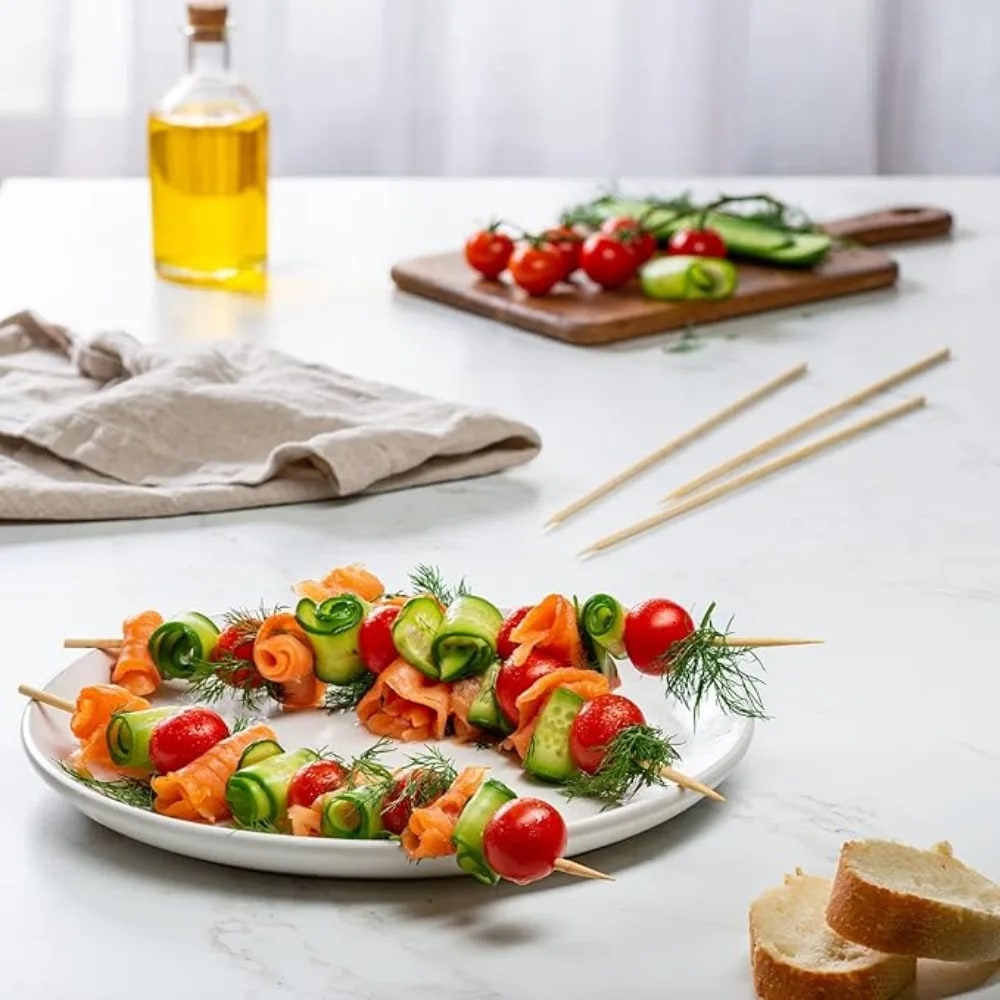 Disposable Bamboo BBQ Skewers, 15-30cm, 90-1350 Pieces