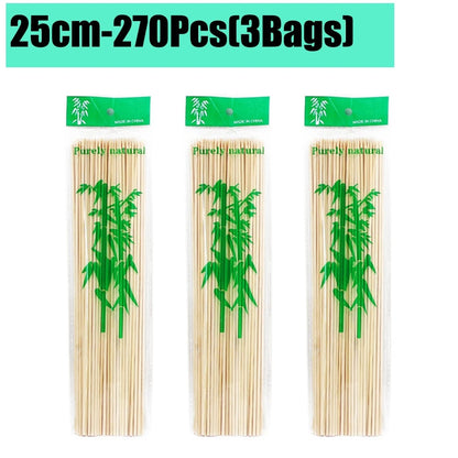 Disposable Bamboo BBQ Skewers, 15-30cm, 90-1350 Pieces - 25cm-270Pcs(3Bags)