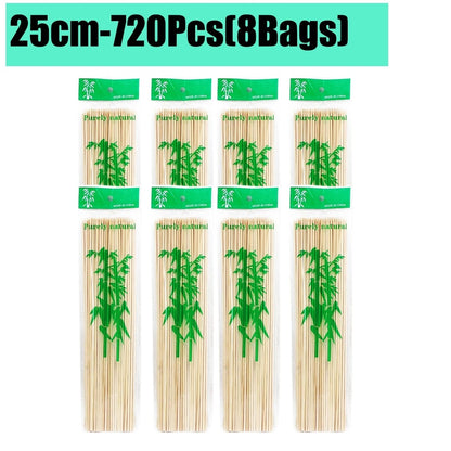 Disposable Bamboo BBQ Skewers, 15-30cm, 90-1350 Pieces - 25cm-720Pcs(8Bags)