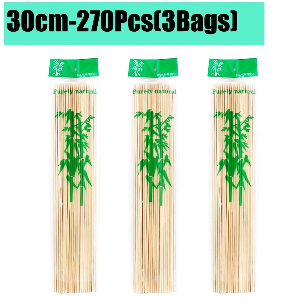 Disposable Bamboo BBQ Skewers, 15-30cm, 90-1350 Pieces - 30cm-270Pcs(3Bags)