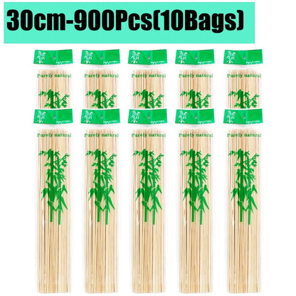 Disposable Bamboo BBQ Skewers, 15-30cm, 90-1350 Pieces - 30cm-900Pcs(10Bags)