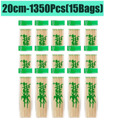 Disposable Bamboo BBQ Skewers, 15-30cm, 90-1350 Pieces - 20cm-1350Pcs(15Bags)