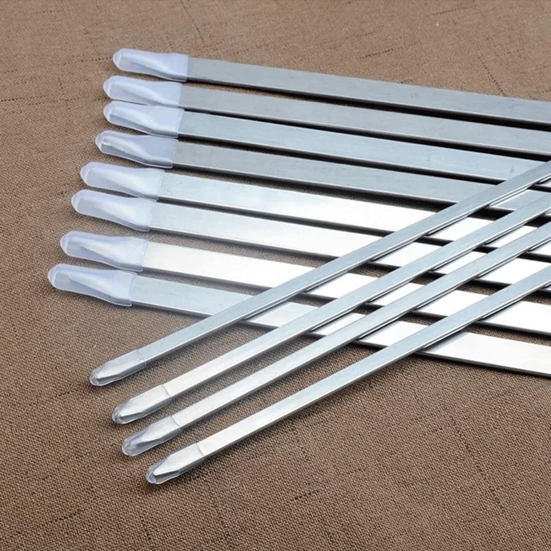 Stainless Steel BBQ Skewers Set of 12 with Carry Case