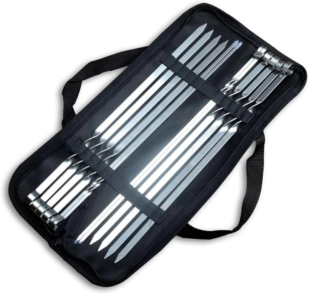 Stainless Steel BBQ Skewers Set of 12 with Carry Case