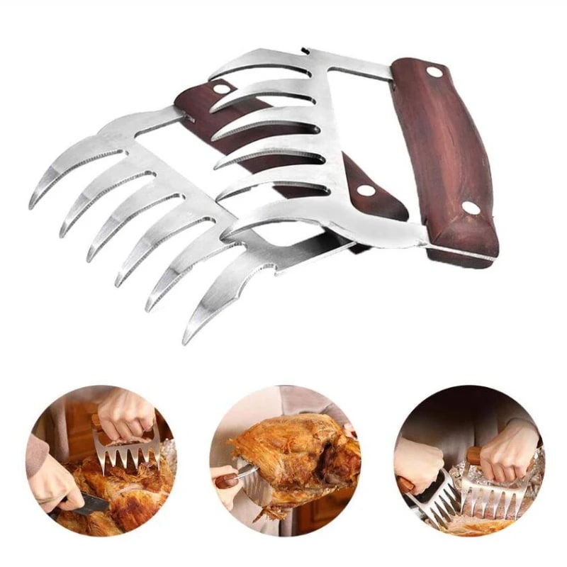 Stainless Steel Bear Claw Meat Shredder Fork, 9.5 x 11.5 cm, 1 Piece