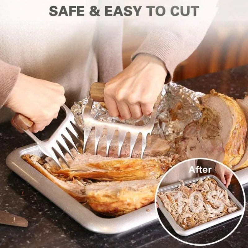 Stainless Steel Bear Claw Meat Shredder Fork, 9.5 x 11.5 cm, 1 Piece