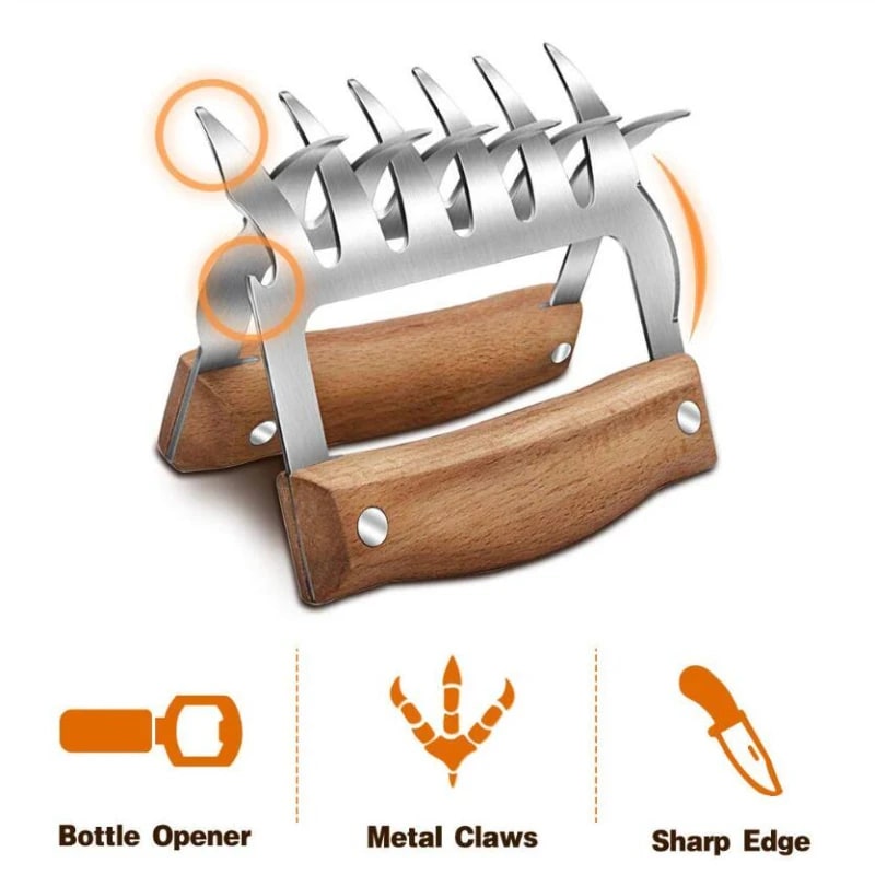 Stainless Steel Bear Claw Meat Shredder Fork, 9.5 x 11.5 cm, 1 Piece