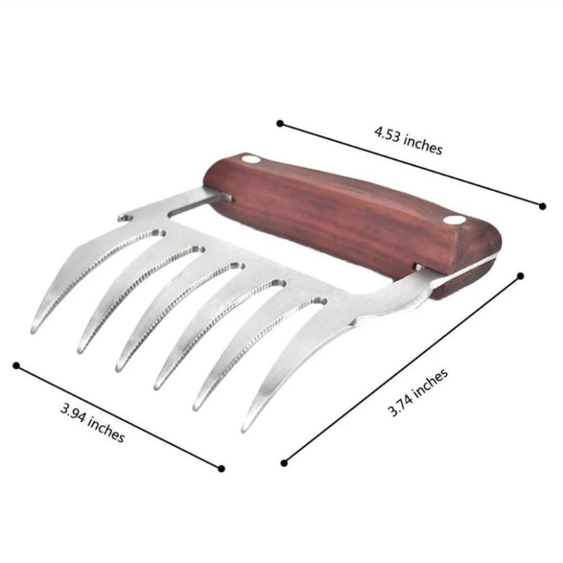 Stainless Steel Bear Claw Meat Shredder Fork, 9.5 x 11.5 cm, 1 Piece