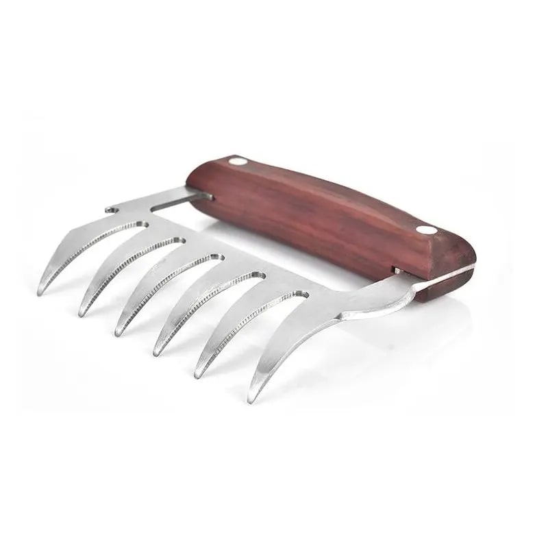 Stainless Steel Bear Claw Meat Shredder Fork, 9.5 x 11.5 cm, 1 Piece - 1PC Red