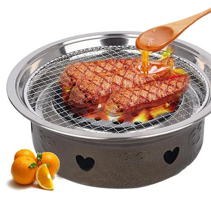 Round Stainless Steel BBQ Mesh Pan, Non-Stick, 15-38cm