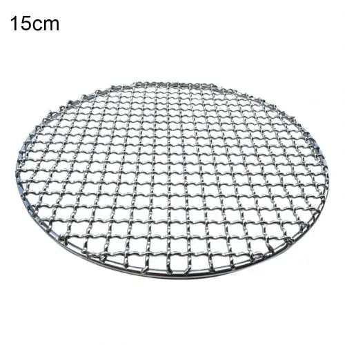 Round Stainless Steel BBQ Mesh Pan, Non-Stick, 15-38cm - 15cm