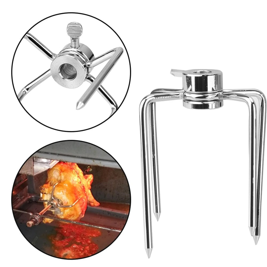 Stainless Steel Rotisserie BBQ Forks, 2-Piece Set for Chicken and Meat