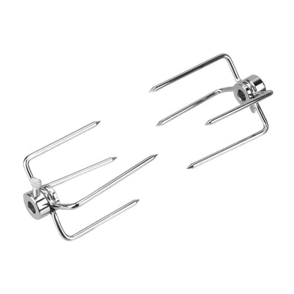 Stainless Steel Rotisserie BBQ Forks, 2-Piece Set for Chicken and Meat