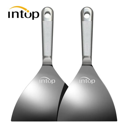 intop Stainless Steel Dough Scraper Spatula for Pizza, BBQ and Baking, 50-150mm, 2 Pieces