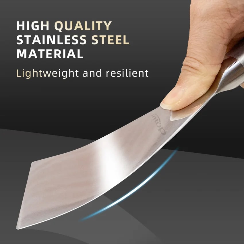 intop Stainless Steel Dough Scraper Spatula for Pizza, BBQ and Baking, 50-150mm, 2 Pieces