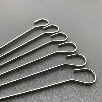 Stainless Steel BBQ Kebab Skewers, Hooked Ends, 10-Piece Set, 201 or 304, 12-20cm