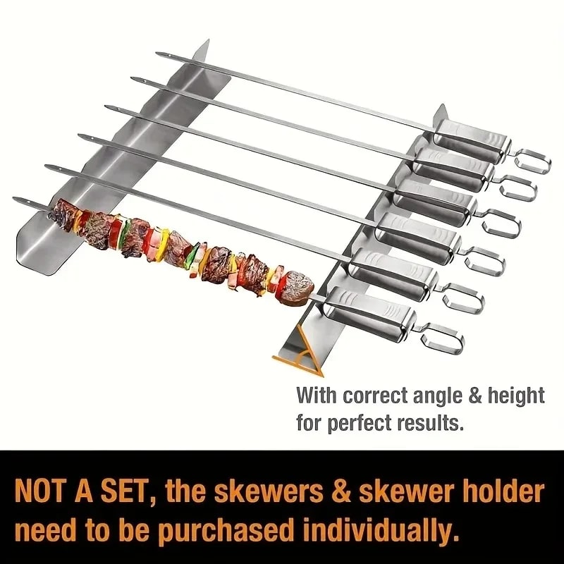 BBQ Skewer Holder Rack, Stainless Steel, About 30cm