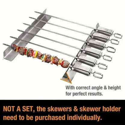 BBQ Skewer Holder Rack, Stainless Steel, About 30cm
