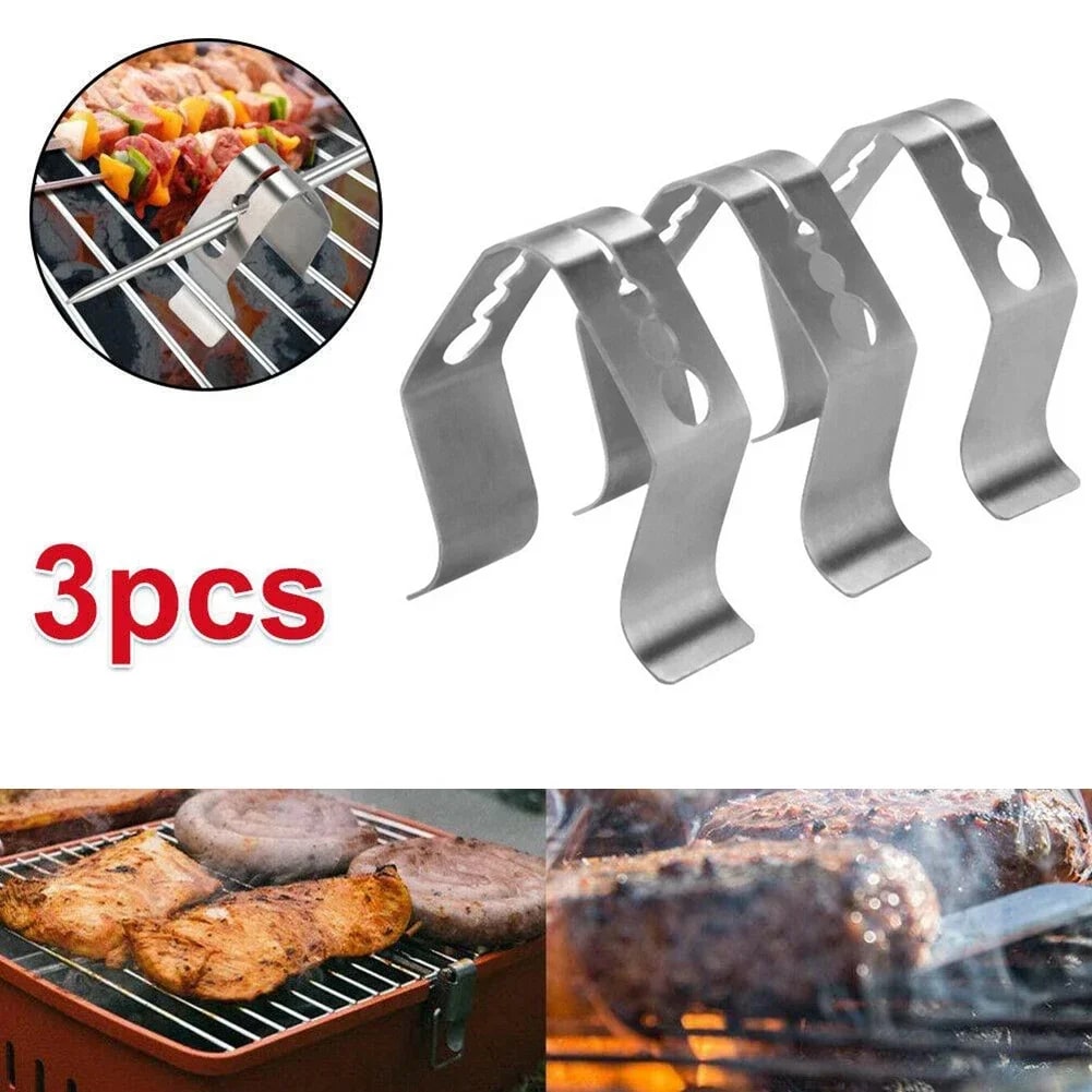 bbqdeals 3-Piece Stainless Steel BBQ Probe Clips for Weber, Maverick,