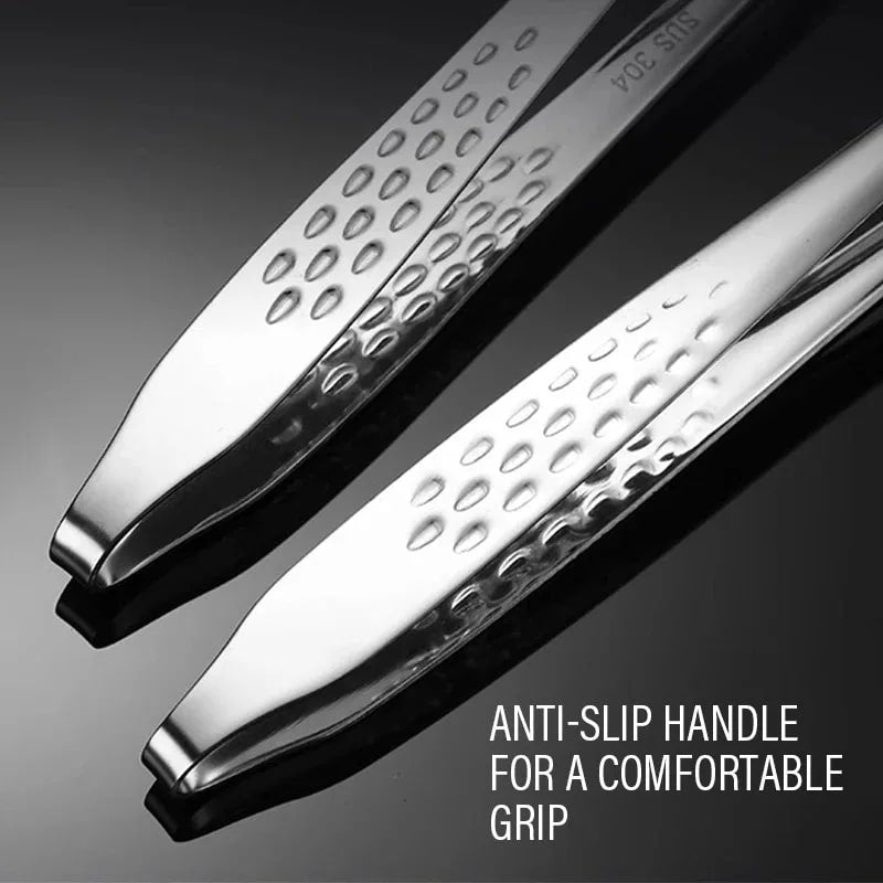 Stainless Steel BBQ Food Tongs with Non-Slip Grip, 24.5cm or 28.5cm