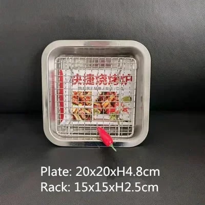 304 Stainless Steel BBQ Grill Mesh, Baking Rack and Tray Net, Multiple Sizes - Tray net 20x20cm