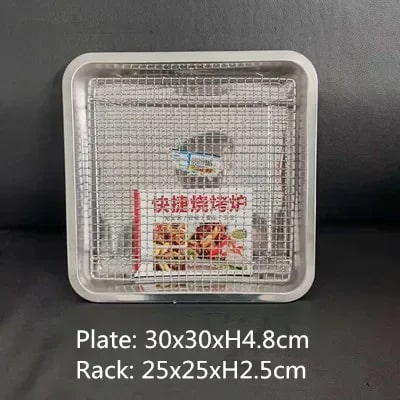 304 Stainless Steel BBQ Grill Mesh, Baking Rack and Tray Net, Multiple Sizes - Tray net 30x30cm