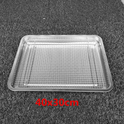 304 Stainless Steel BBQ Grill Mesh, Baking Rack and Tray Net, Multiple Sizes - plate 40x30 add mesh