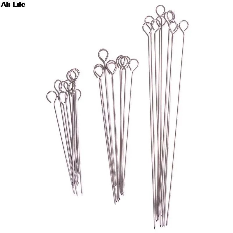 Stainless Steel BBQ Skewers with Loop Handles, 15cm, 20cm or 30cm