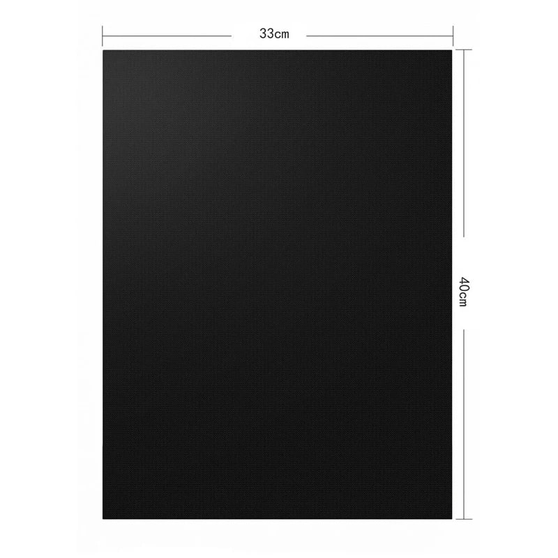 Reusable Black BBQ Grill Mat 400 x 330mm Food-Grade Teflon Nonstick Sheet