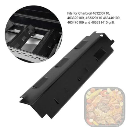 4-Piece Metal Heat Tent Shields for Gas BBQ Grills, Black, 371 x 108mm