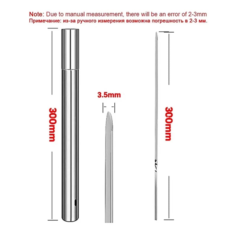 Stainless Steel BBQ Skewers, 30cm, 50 Sticks with Barbecue Tube - 50pcs Silver