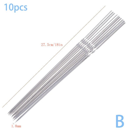 Stainless Steel BBQ Skewers, 30cm, 50 Sticks with Barbecue Tube - Style3