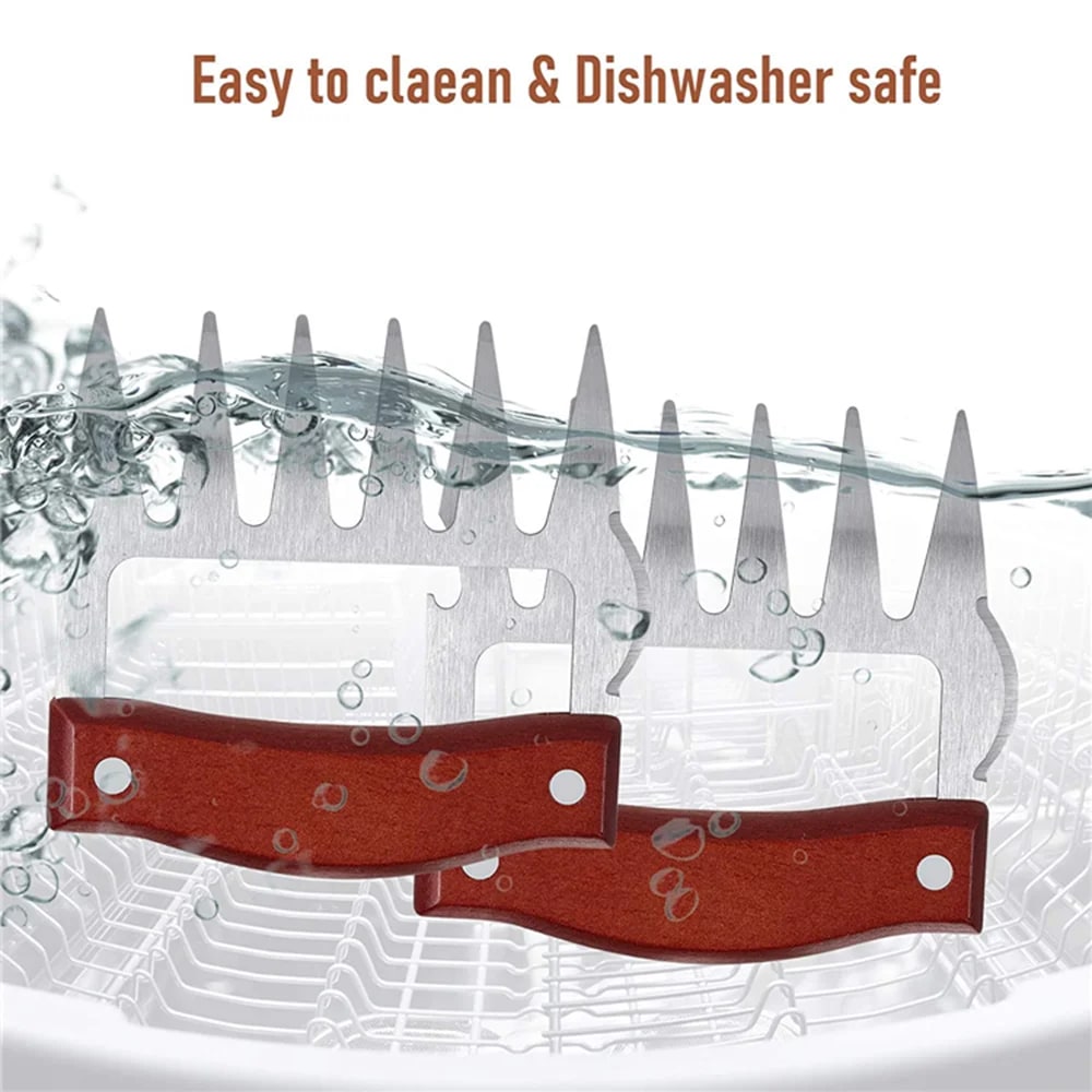 Stainless Steel BBQ Meat Claw Fork for Pulled Pork, 9.5 x 11.5cm