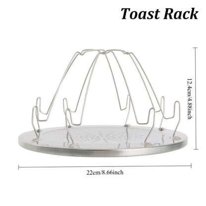 Foldable Stainless Steel Camping Toaster Rack for Gas Stoves, 4-Slice Bread Toast Holder - Toast Rack