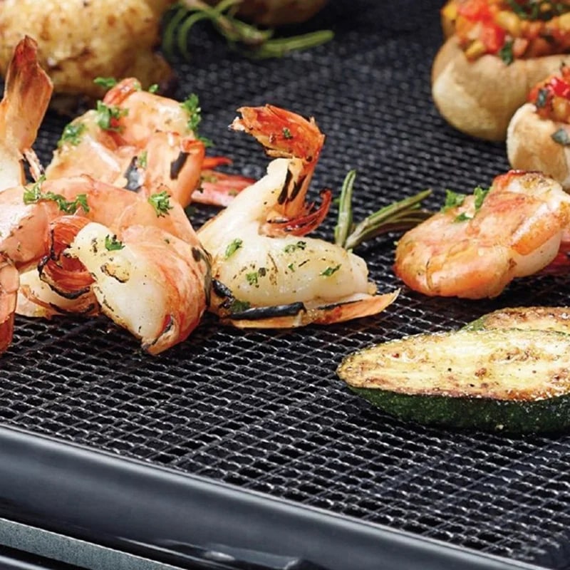 BalmyDays PTFE BBQ Grill Mesh Mat, Reusable Non-Stick Liner, 40cm Options