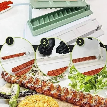 Portable Plastic Meat Skewer Maker, 32 x 10cm BBQ Kebab Press