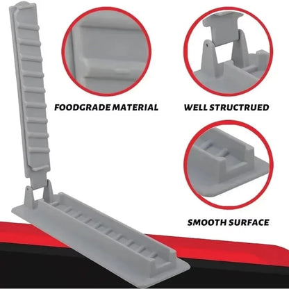 Portable Plastic Meat Skewer Maker, 32 x 10cm BBQ Kebab Press - Grey